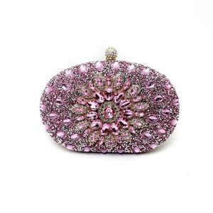 Elegant Pink Crystal Clutch